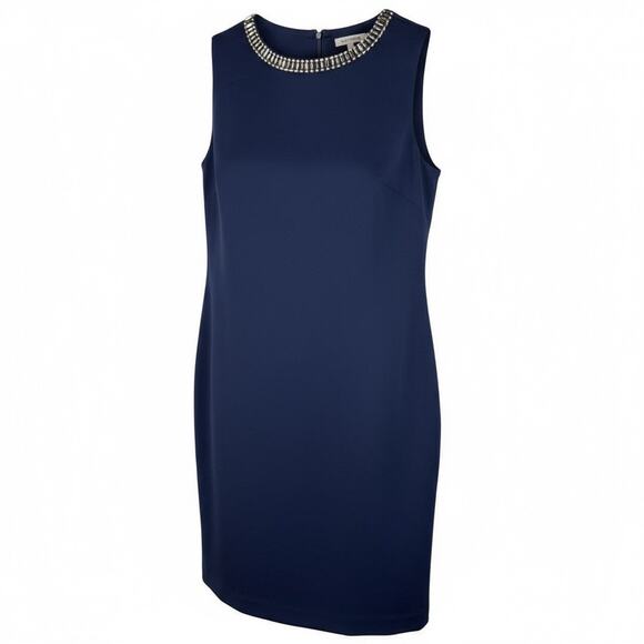 Cynthia Rowley Dresses & Skirts - Cynthia Rowley navy blue cocktail dress Sz 6 jeweled neck